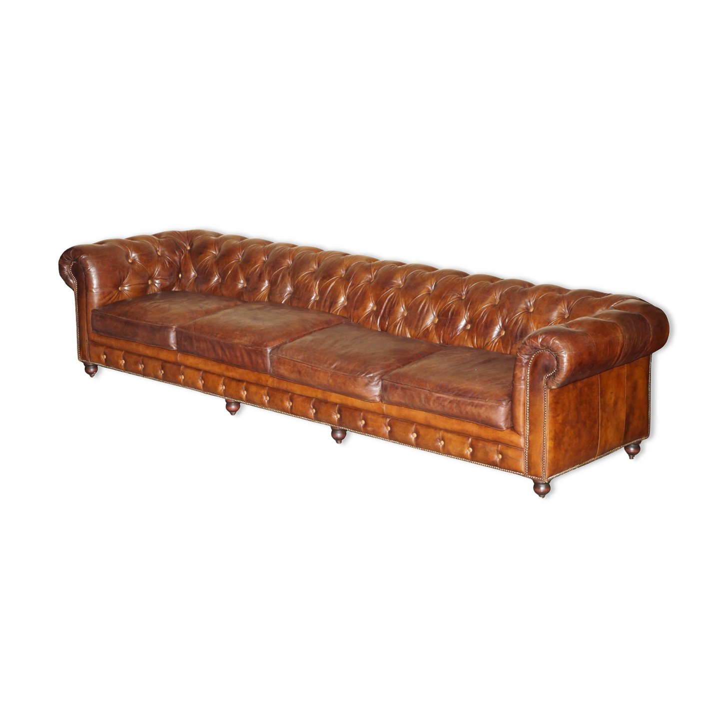 Heritage Biker Chesterfield Leather Sofa for 6 people by Timothy Oulton