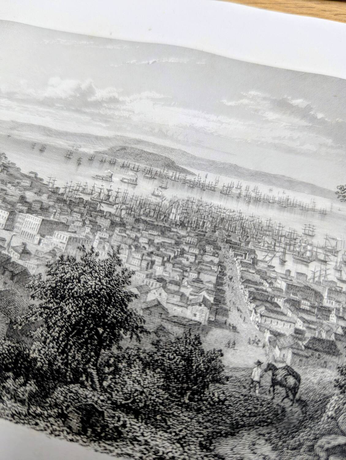 San Francisco, USA, Vintage engraving, 1856. Original.