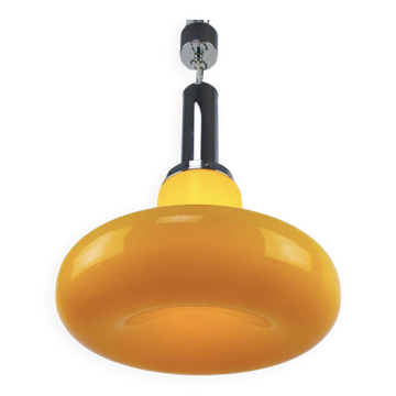 Lampe suspendue vintage yougoslave EMI Poljčane jaune