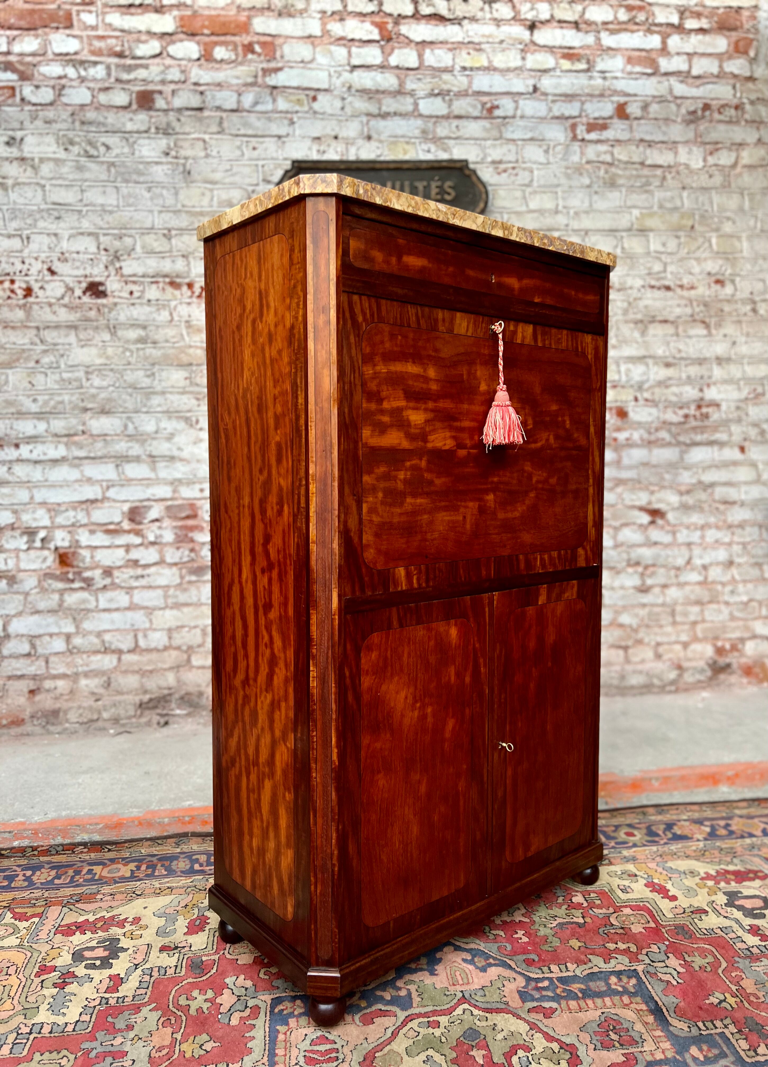 Lady secretary speckled mahogany style Louis XVI XIX th century