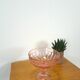 Pink glass bowl on base vintage