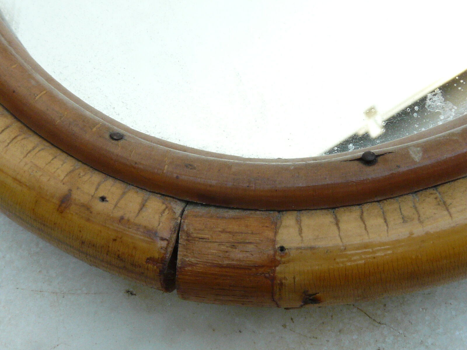 Bamboo oval mirror 60 - 37x29cm