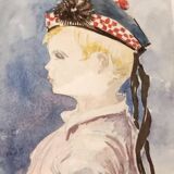 Portrait Enfant écossais 1932 Cadre
