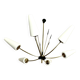 Large chandelier with 6 opaline tulip shades and 6 anthracite points, 1950
