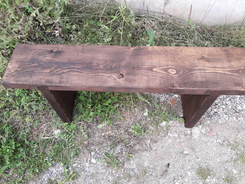 Vintage bench period 1950/60 old solid wood