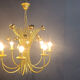 Vintage metal flower chandelier, 1980s