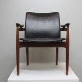 Finn Juhl model 192 in Teak, leather for France & Daverkosen