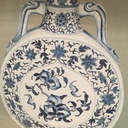 Ming blue and white pottery, hand-painted.