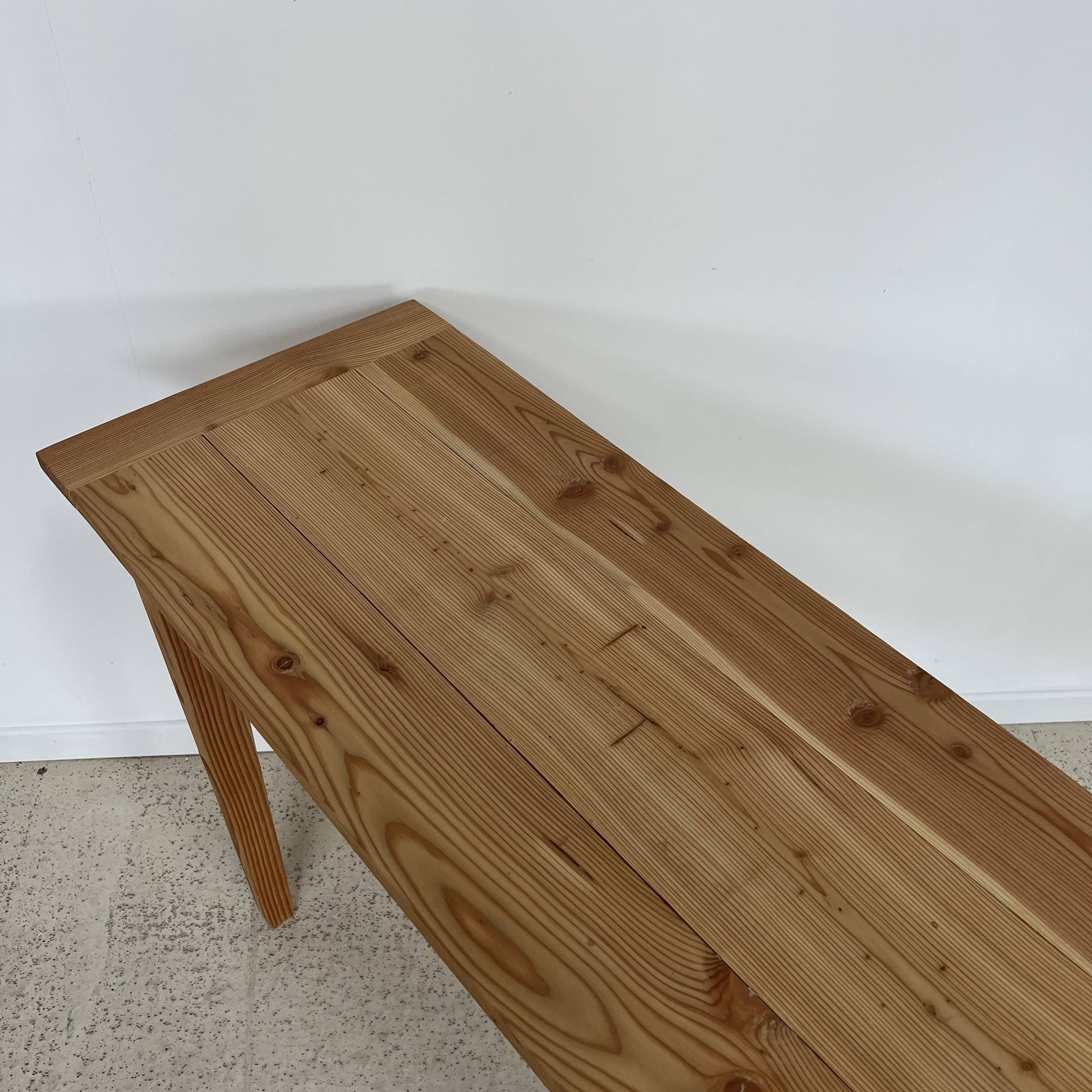 Fine console, side table or school table in wood with spindle legs 160 cm - Vintage retro