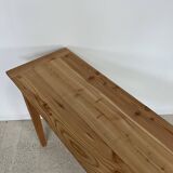 Fine console, side table or school table in wood with spindle legs 160 cm - Vintage retro
