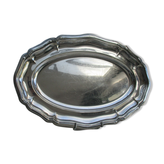 Silver metal oval dish epns Suede