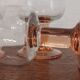 Set of 4 large glasses with pink feet Luminarc France