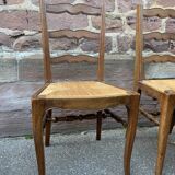 8 vintage rustic mulched chairs