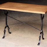 Vintage bistro table, stamped LAFA Aurillac.