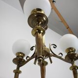 Brass Art Deco Candlestick, 1930s, Czechoslovakia