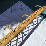 Rattan coat rack with 4 hooks