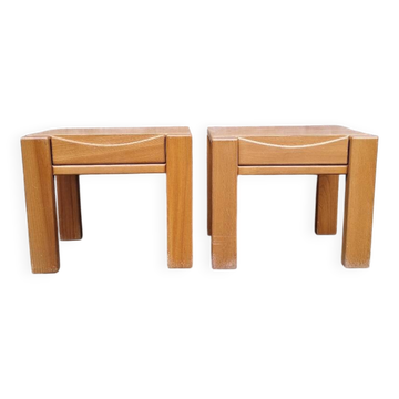 Pair of bedside tables in elm Atelier Chauvin