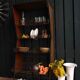 Old wooden and metal shelf