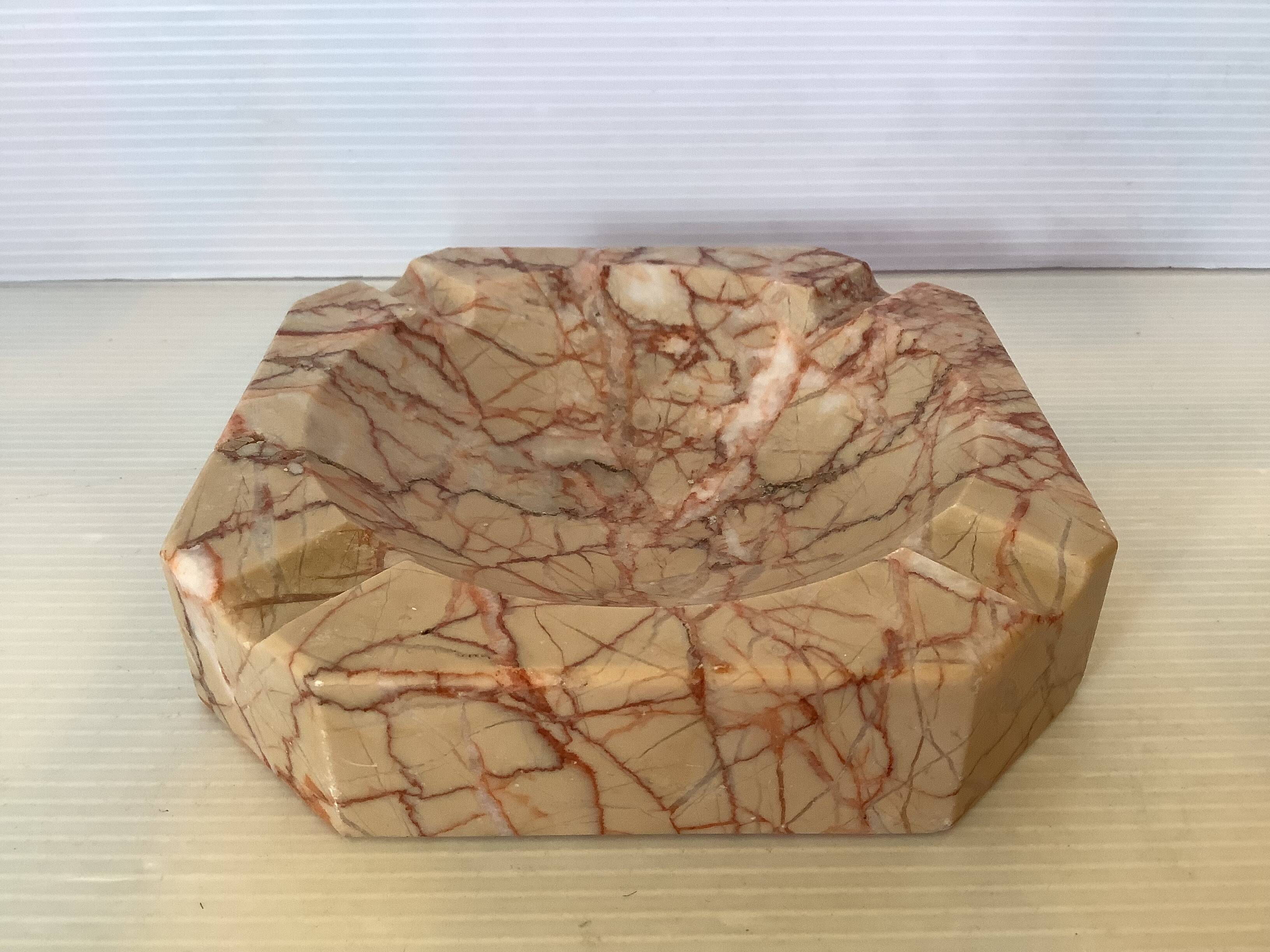 Veined marble ashtray tray