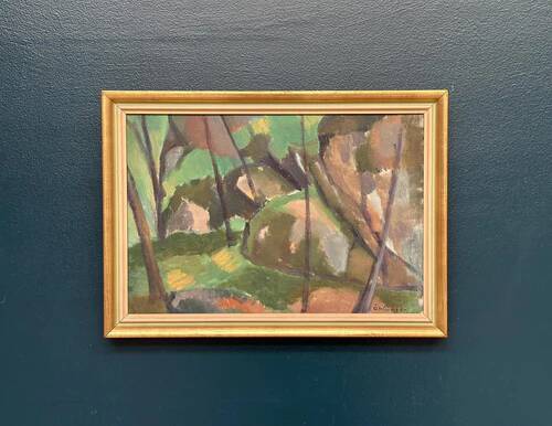 Original Swedish Oil on Canvas – "Jungle" by Åke Winnberg – Signed