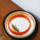 Miroir oval en plexi bleu marine, 1970