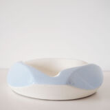 Empty pocket in white and sky blue ceramic 1950