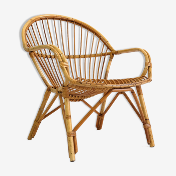 Fauteuil rotin des années 60-70