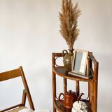 Rattan angle shelves