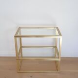 Bookcase shelf Pierre Vandel Paris gilded brass