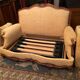 Sofa 2 places convertible sleeping 90x190 cherry Louis XV yellow velvet