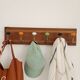 Vintage wall coat rack 60 cm – 6 metal hooks and ceramic knobs
