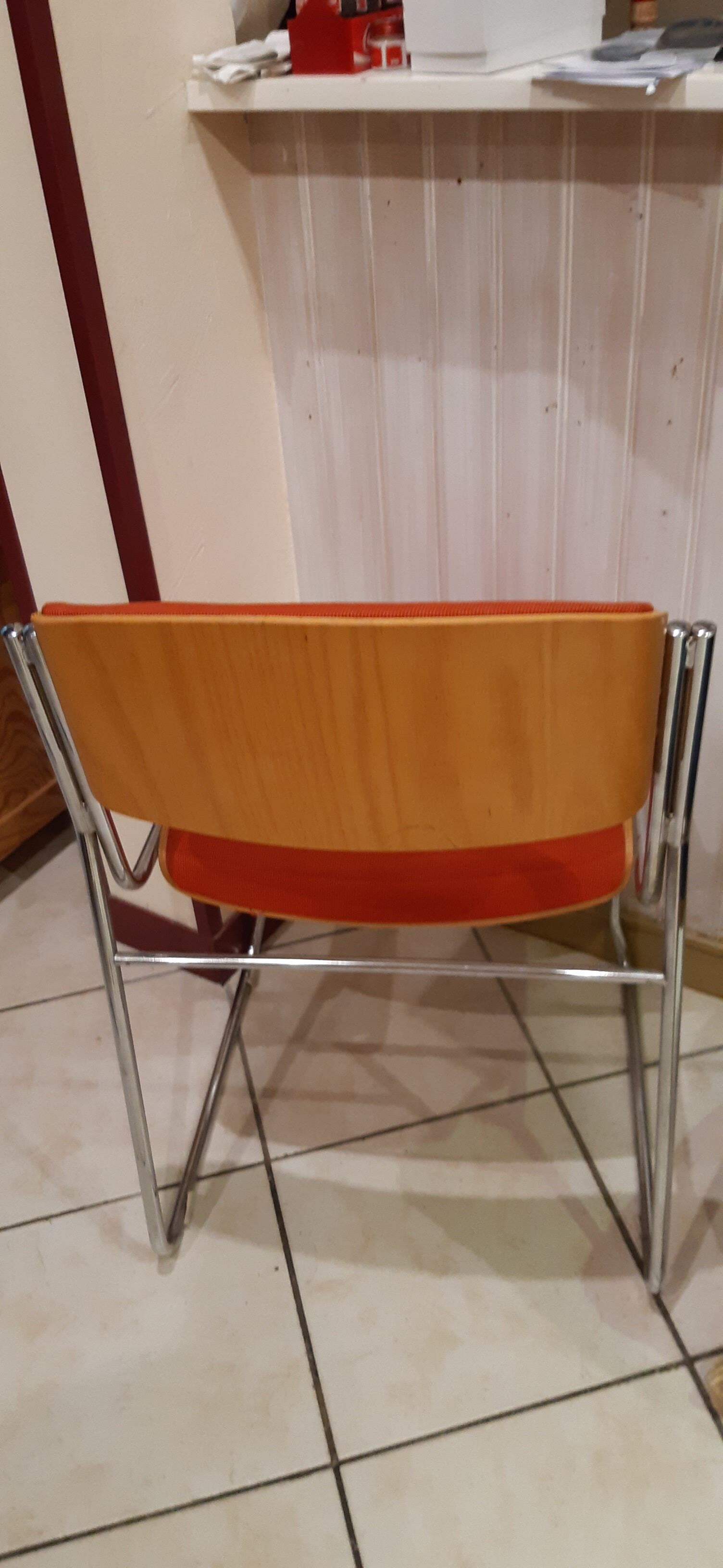 Fabric and wood chair ornage