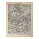 Lithograph map of Paris and its suburbs - 1900