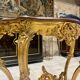 Console 4 legs Louis XV style Gilded wood period Napoleon III Griotte marble top