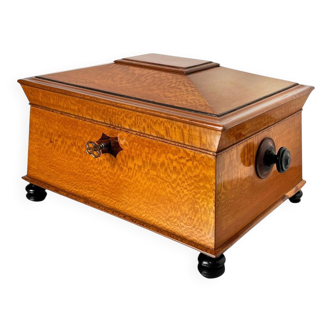 Historicism Box in Floral Ash Veneer and Rosewood, Austria, 1880s