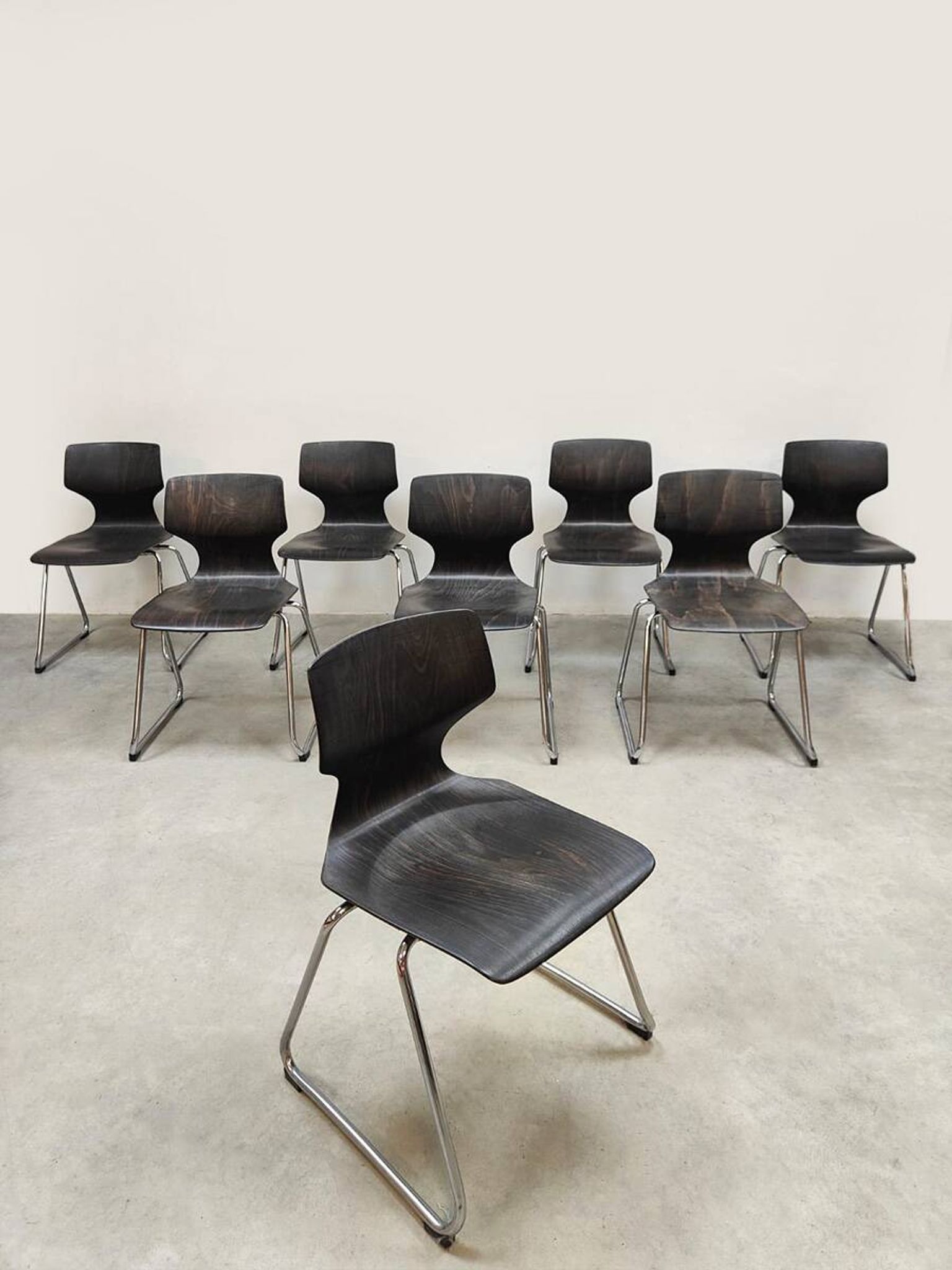 Chaises empilables vintage Pagwood Flötotto 1960