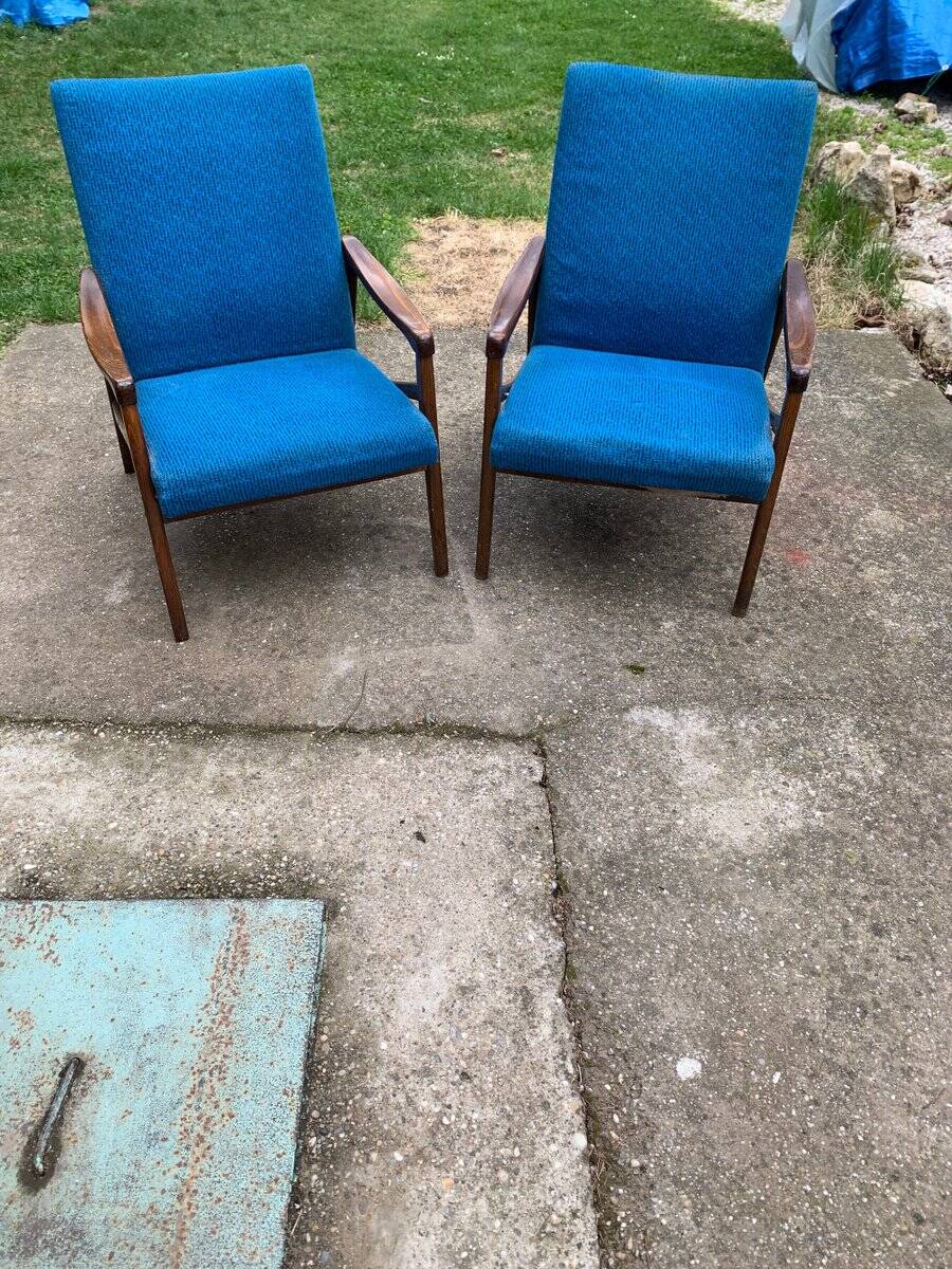 Mid-Century Armchairs by Jiroutek for Interier Praha, 1960s, Set of 2