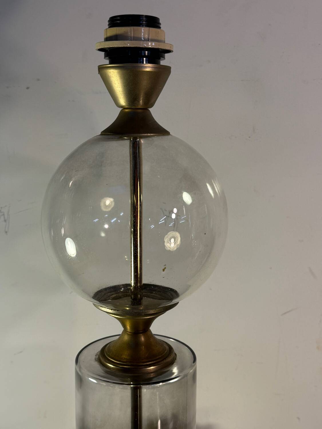 Lamp See Delmas glass and brass, vintage design
