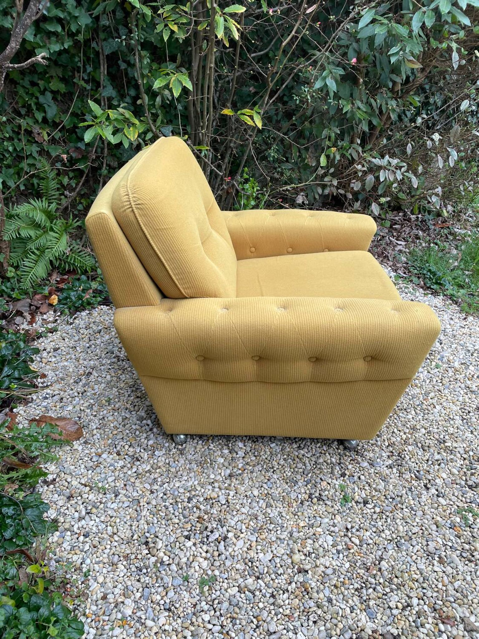 70s velvet club armchair