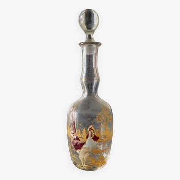 Enamelled glass liqueur decanter