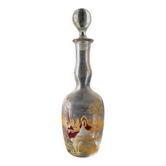 Enamelled glass liqueur decanter