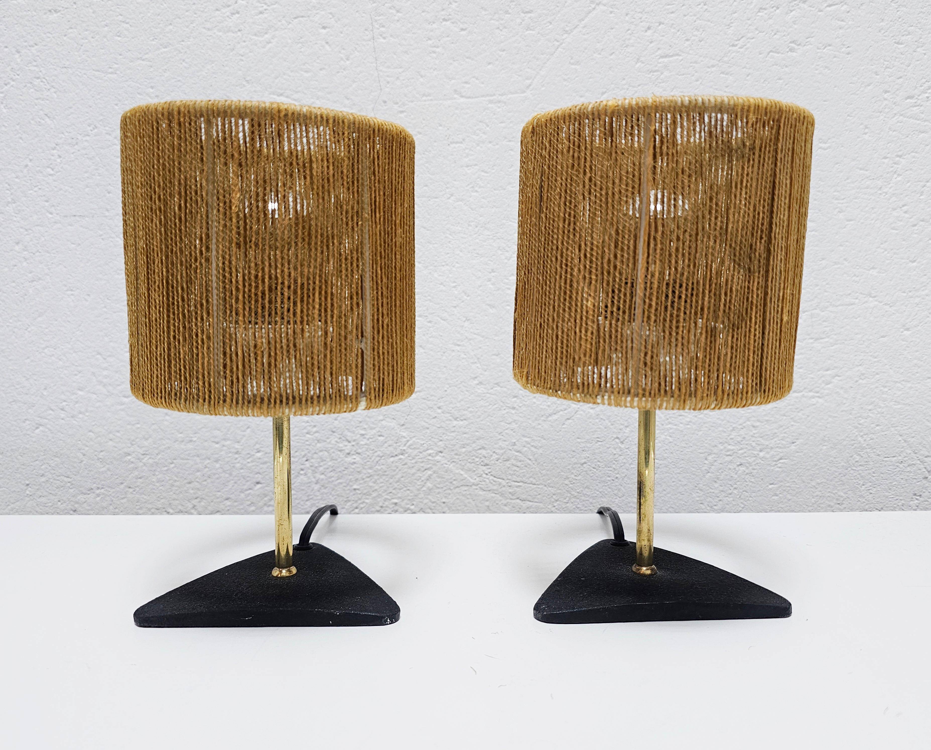 Paire de lampes de table Mid Century Modern Carl Aubock 1940s