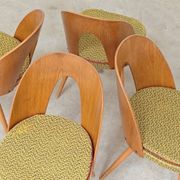 Set of 4 yellow Antonin Suman chairs for Tatra Nabytok 1960