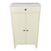 White wood convenient storage unit from the 1950s