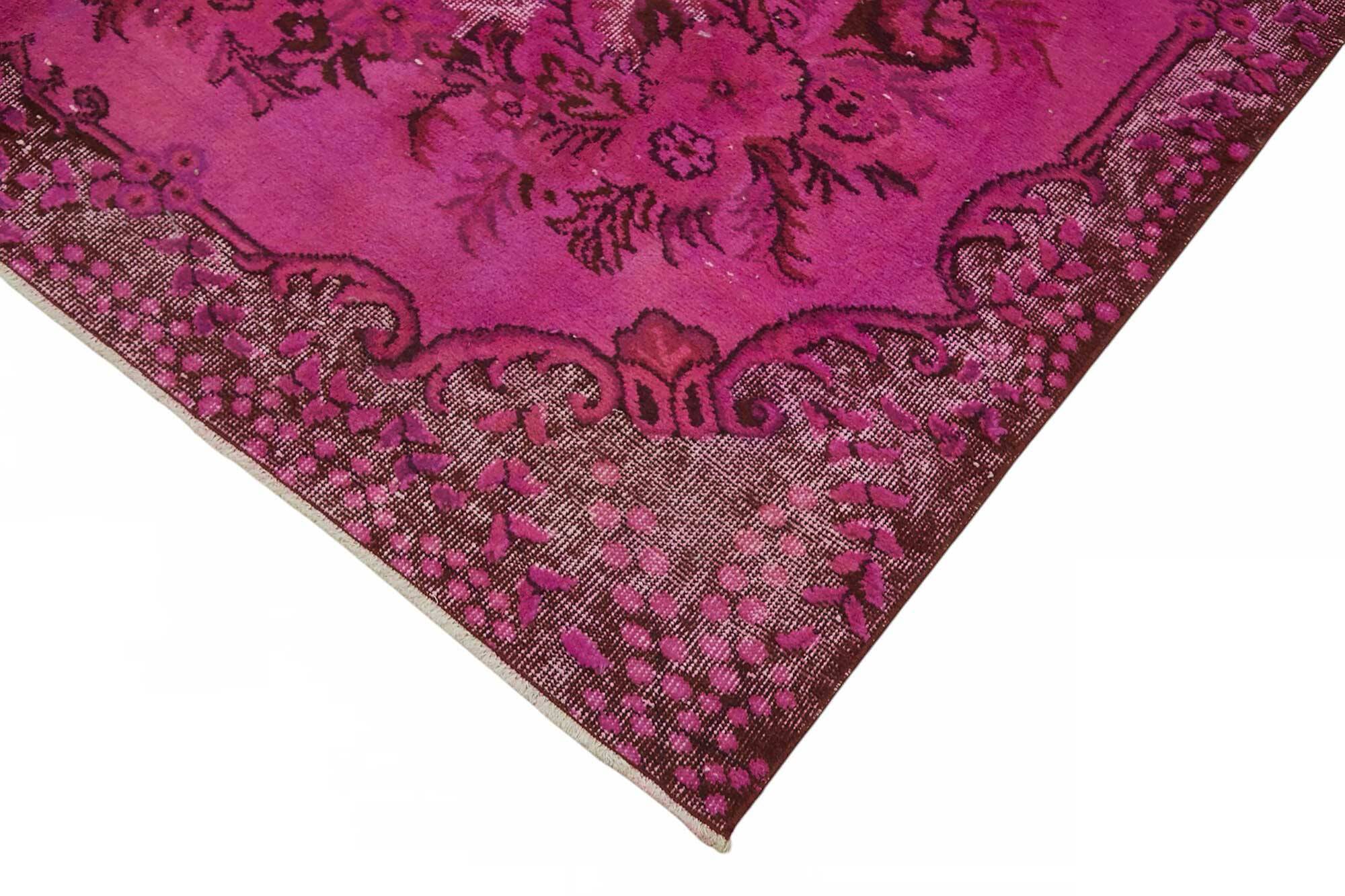 Overdyed Wool Vintage Handmade Carved Rug 188 cm x 302 cm