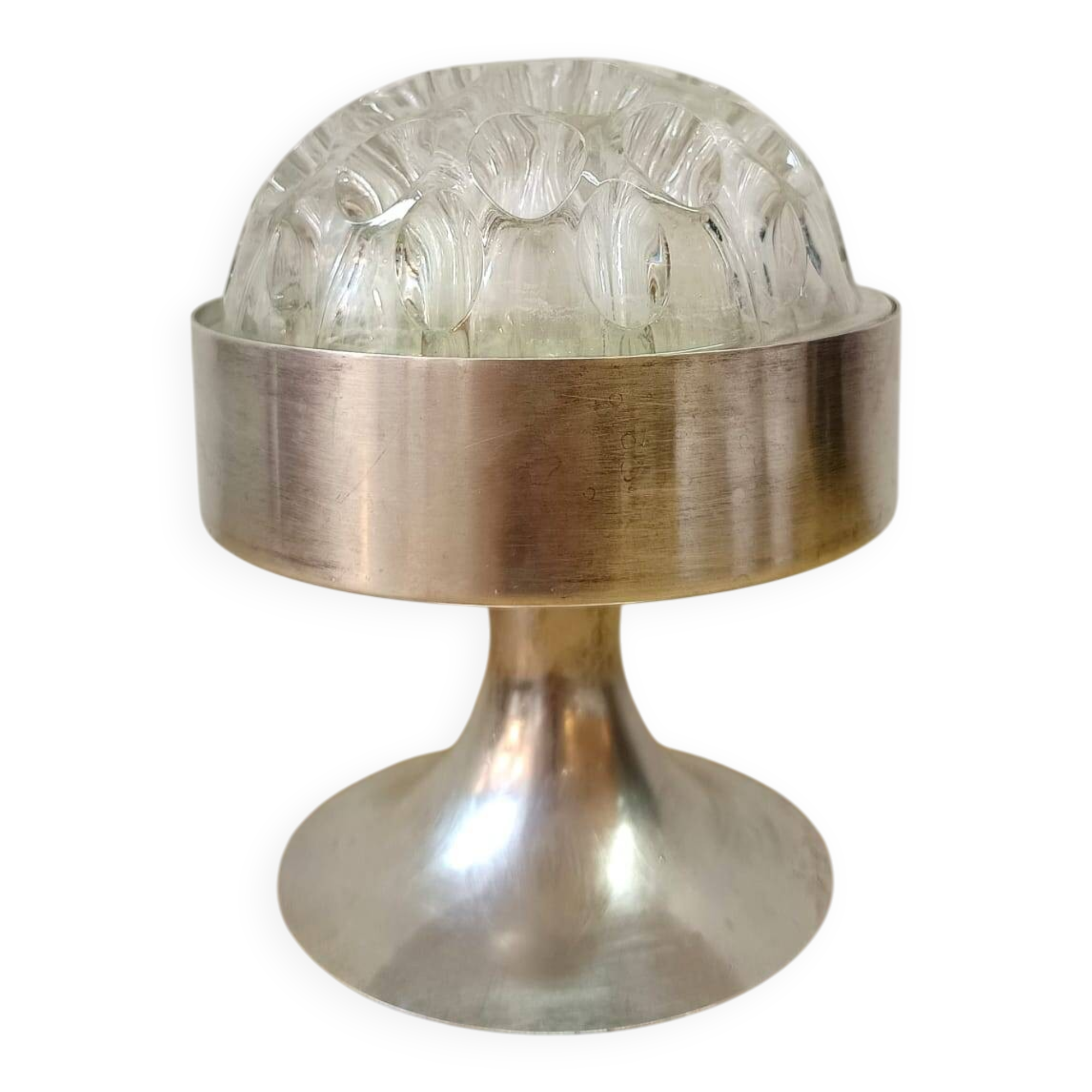 Silver-plated flower pick, space age, 1970s.