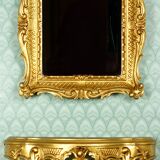 Entrance console & mirror sound, gilded around 1970