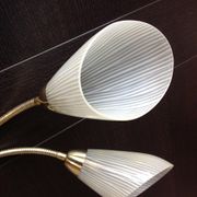 Double fire wall lamp in brass and glass cornet years 50/60
