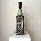 Lampfoot table lamp in stoneware with dots and relief from PM Keramik, Denmark, 1970s