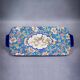 Longwy cake plate, floral decoration and bird medallion, early 20th century